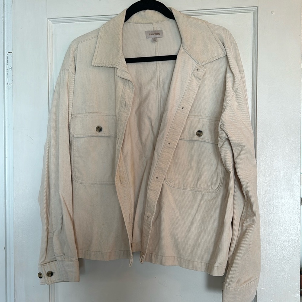 BRIXTON light weight corduroy jacket cream sz M